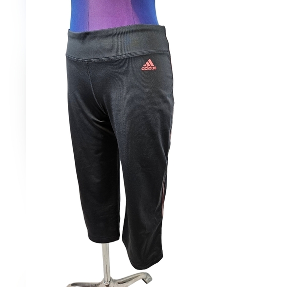 Adidas Straight Leg Capri Activewear Pants Gray and Coral‎ Size Small Women's - Picture 2 of 8